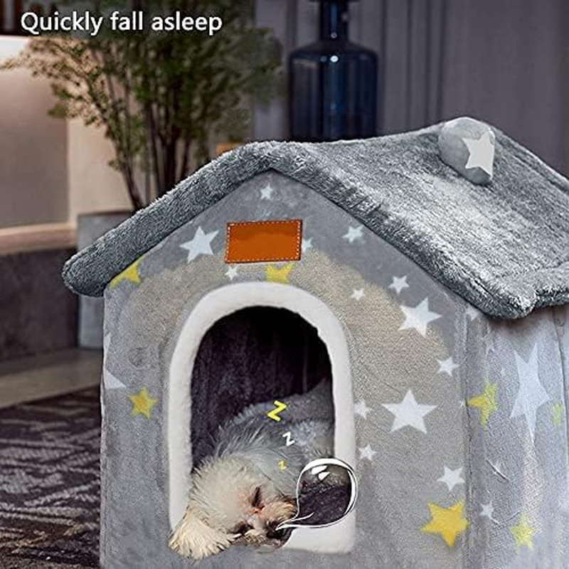Dog House Indoor, Foldable Soft Kennel Bed Warm Cat Nest Puppy Cave with Cushion for Small Medium Large Dogs Cats (S-Within 9 Lbs) image number 3
