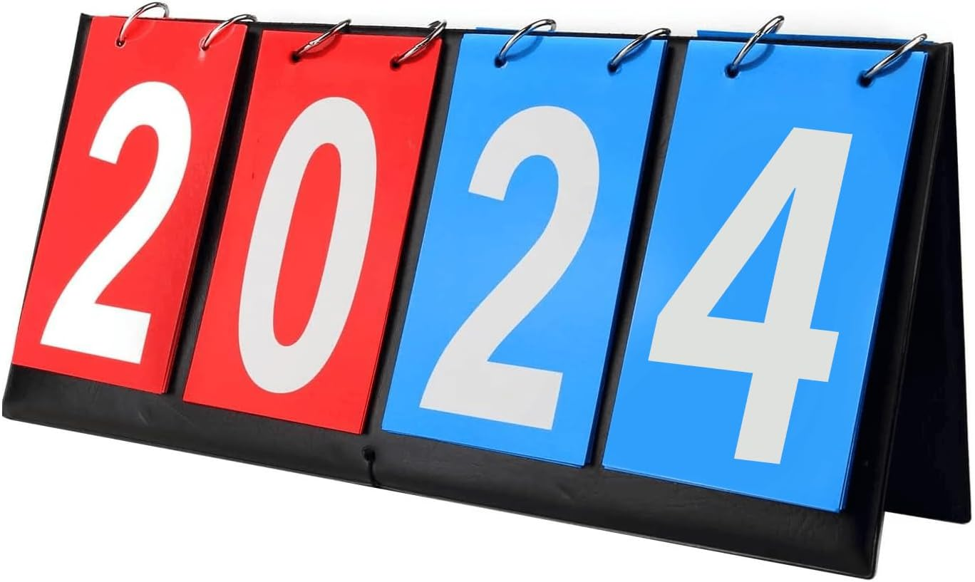 Portable Scoreboard Score Keeper 4 Digital Portable Table Top Scoreboard Flipper for Basketball Soccer Tennis Volleyball Cornhole Sports Games P. E Classroom Activities image number 2