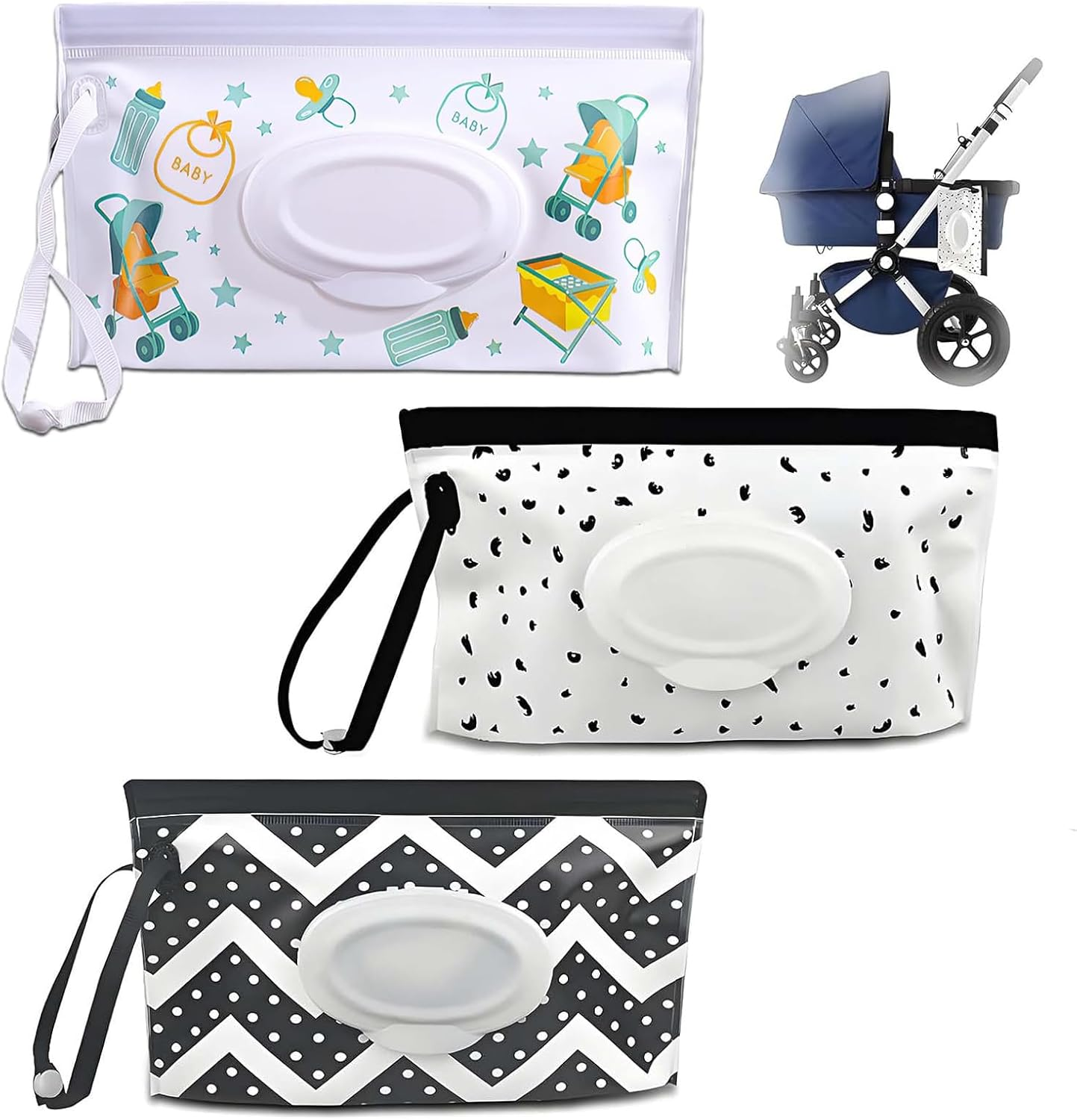 3PCS Baby Wipe Dispenser, Portable Refillable Wipe Holder, Reusable Wipes Case, Wipes Container, Baby Home Kitchen Office Travel. image number 5