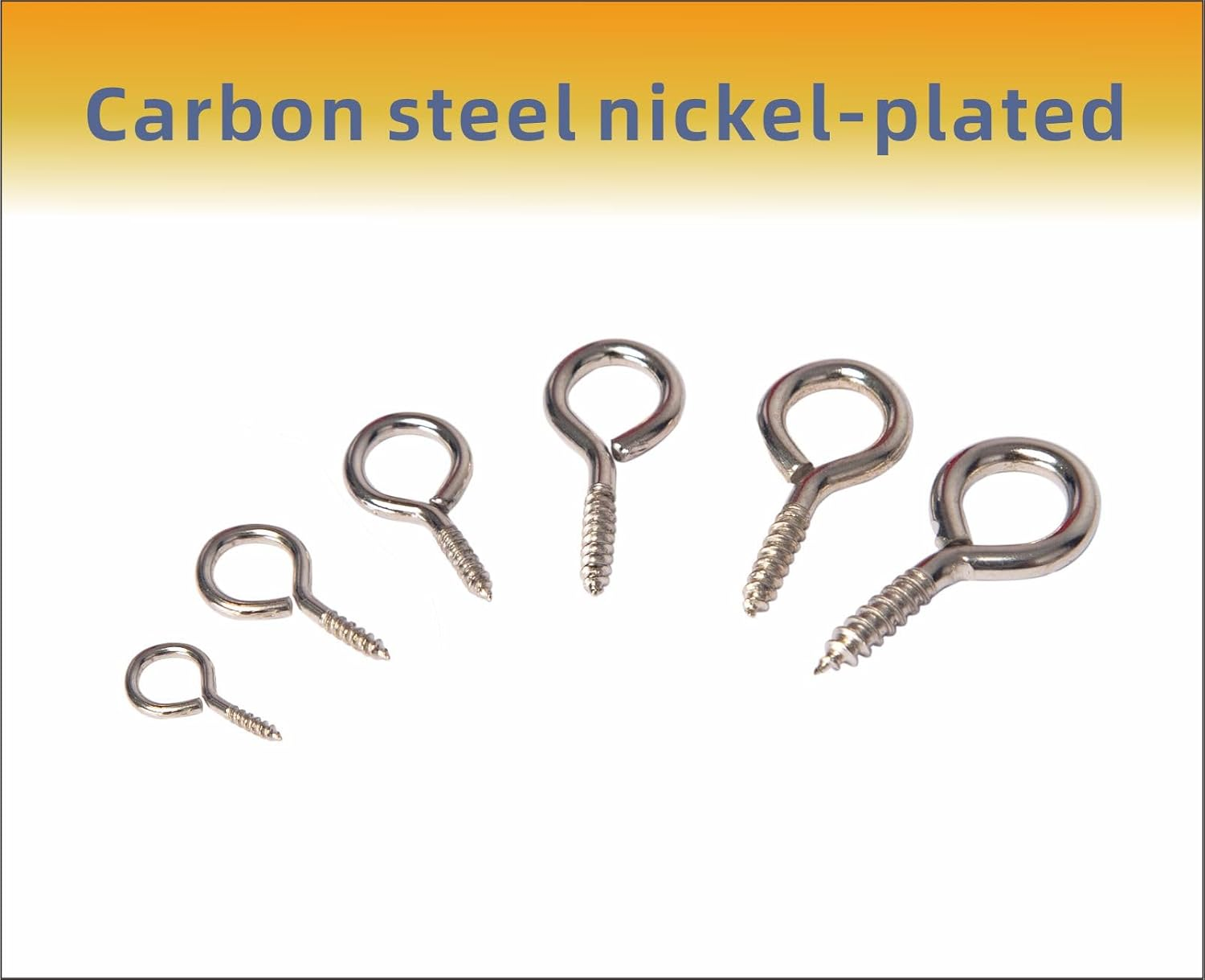 Mariyandh 100PCS 1.1 Inches Silver Eye Hooks Screw Metal Eye Hooks Small Eyelet Screws(5#,100Pcs) image number 1