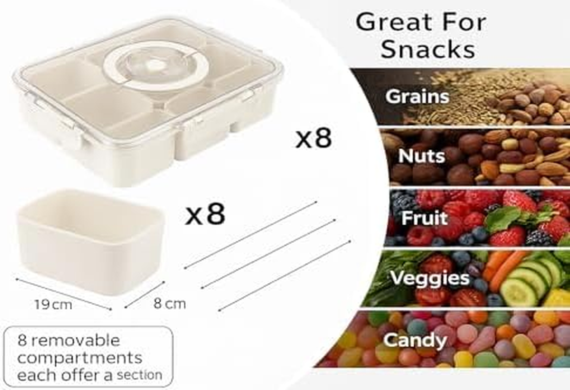 Corali 8-Compartment Tray with Lid &ndash; Dishwasher Safe Picnic Tray & Snack Box, Meal Prep Container, Compartment Lunch Box image number 2