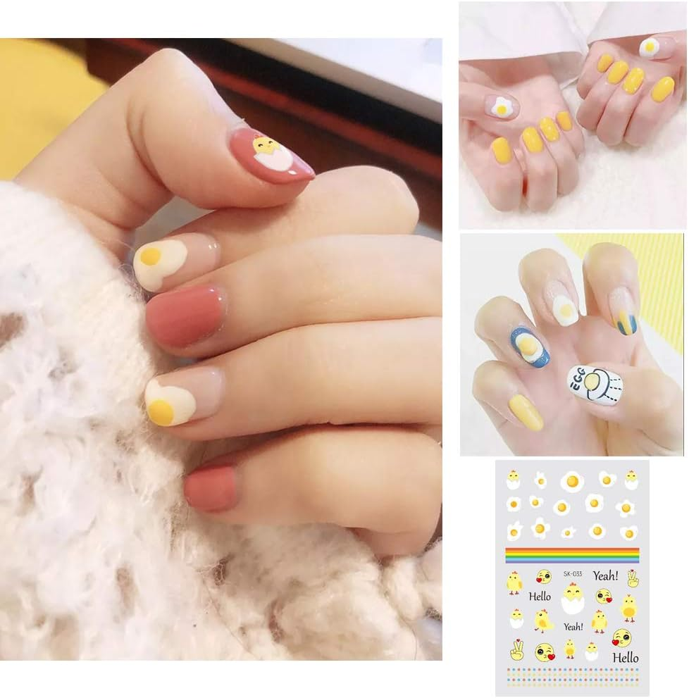 Fanoshon Cute Nail Decals Stickers for Women Girls Kids 200+ PCS, Self Adhesive Nail Tip Manicure Peduicure for Fingernails Toenails Fake Nails, Birthday Party Favors Christmas Stocking Stuffer image number 1