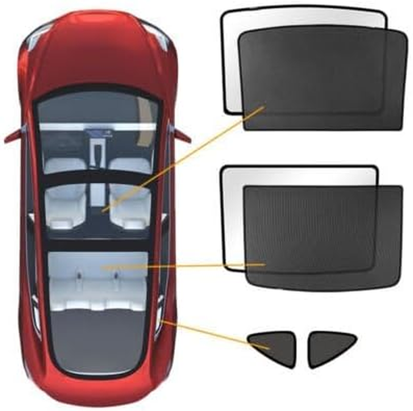 Front & Rear Window & Sunroof UV Film Sunshade for Tesla Modely image number 2
