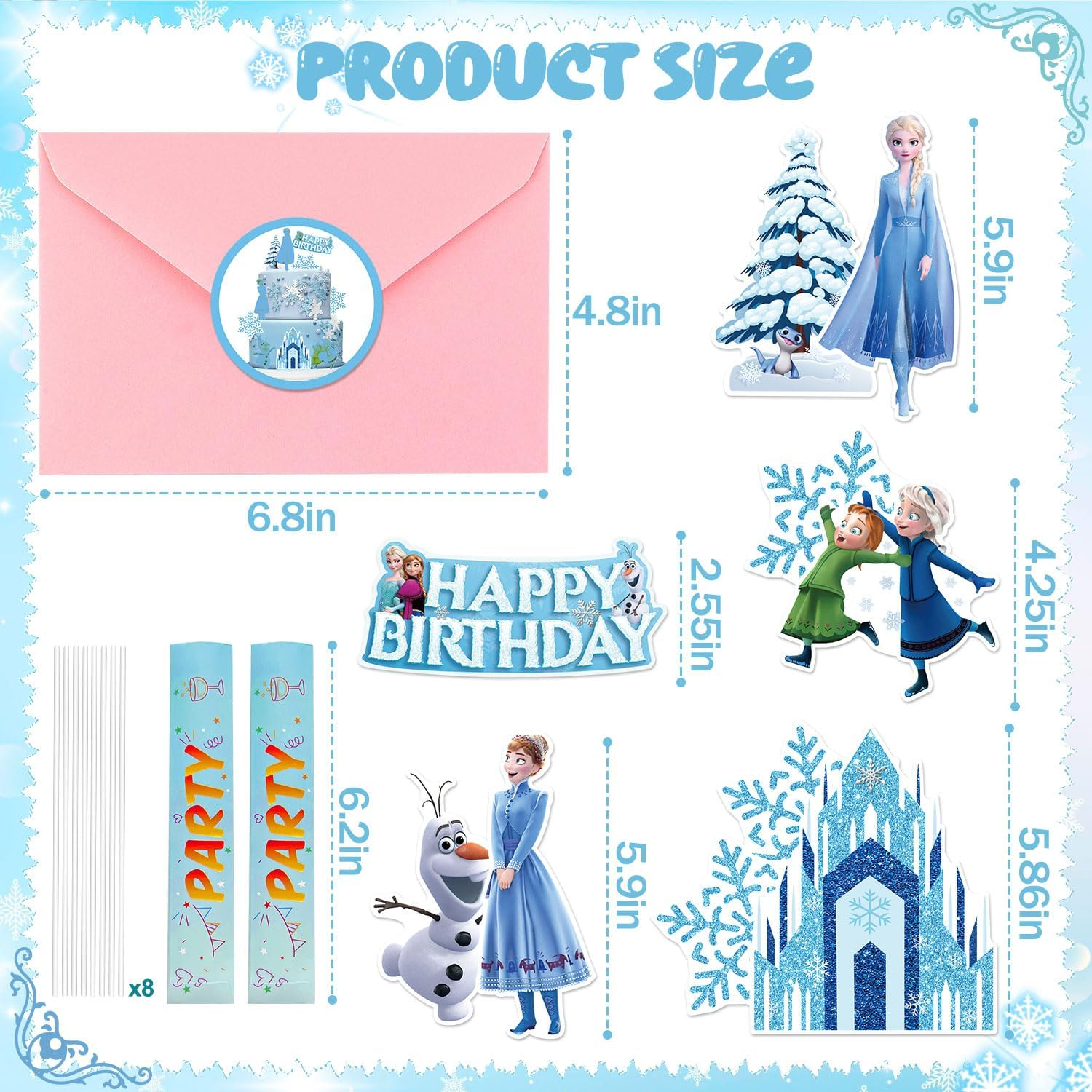 Lahe Frozen Cake Decoration, Happy Birthday Cake Decoration, Frozen Birthday Decoration Girls Cake Topper Birthday Set for Party Decoration for Children Cake Decoration (Pack of 10) - Cartoon Mouse-B image number 2