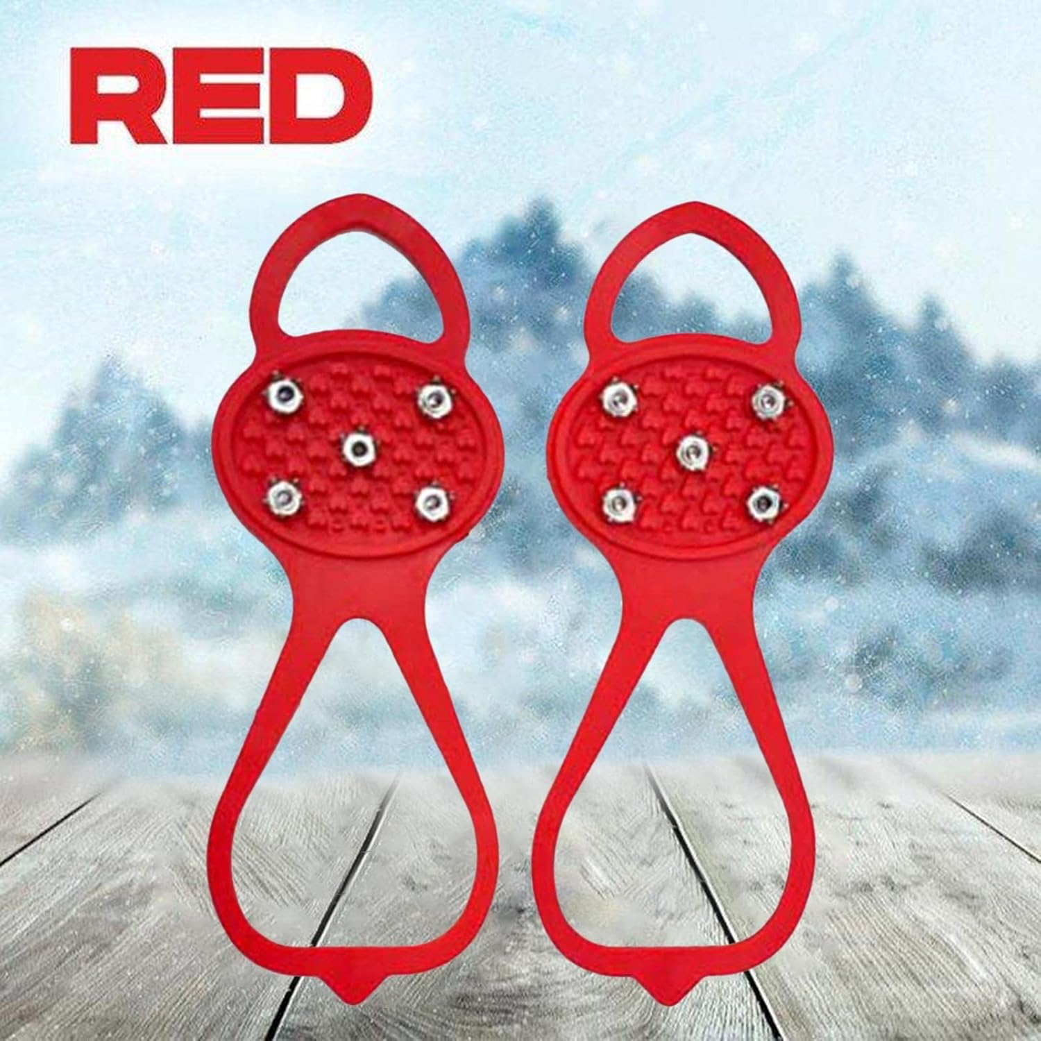 Gripper Spikes | Boot Spikes for Snow and Ice with 5 Tooth, anti Slip Rubber Grips Spikes Ice Cleats Snow Grips Ice Fishing Gear for Shoes And
