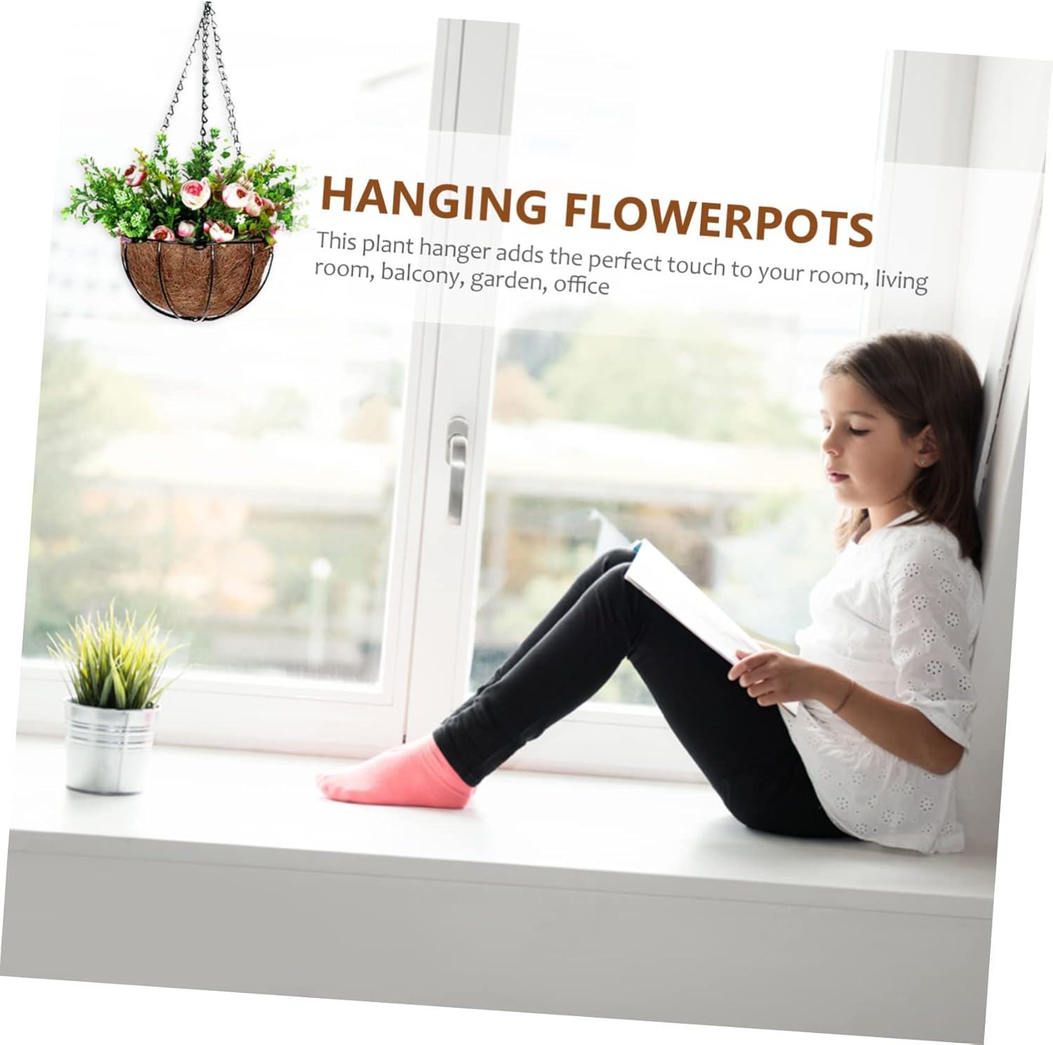 Sosoport 2Pcs Hanging Flower Pots Creative Home Decor Vertical Plant Pots for Office