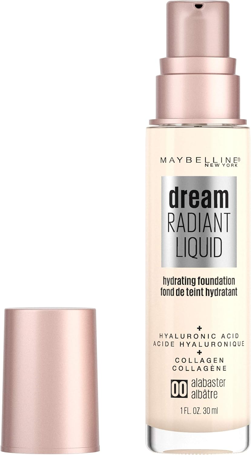 Maybelline New York Dream Radiant Liquid Hydrating Foundation with Hyaluronic Acid - Fair Porcelain 02, Fair Porcelain