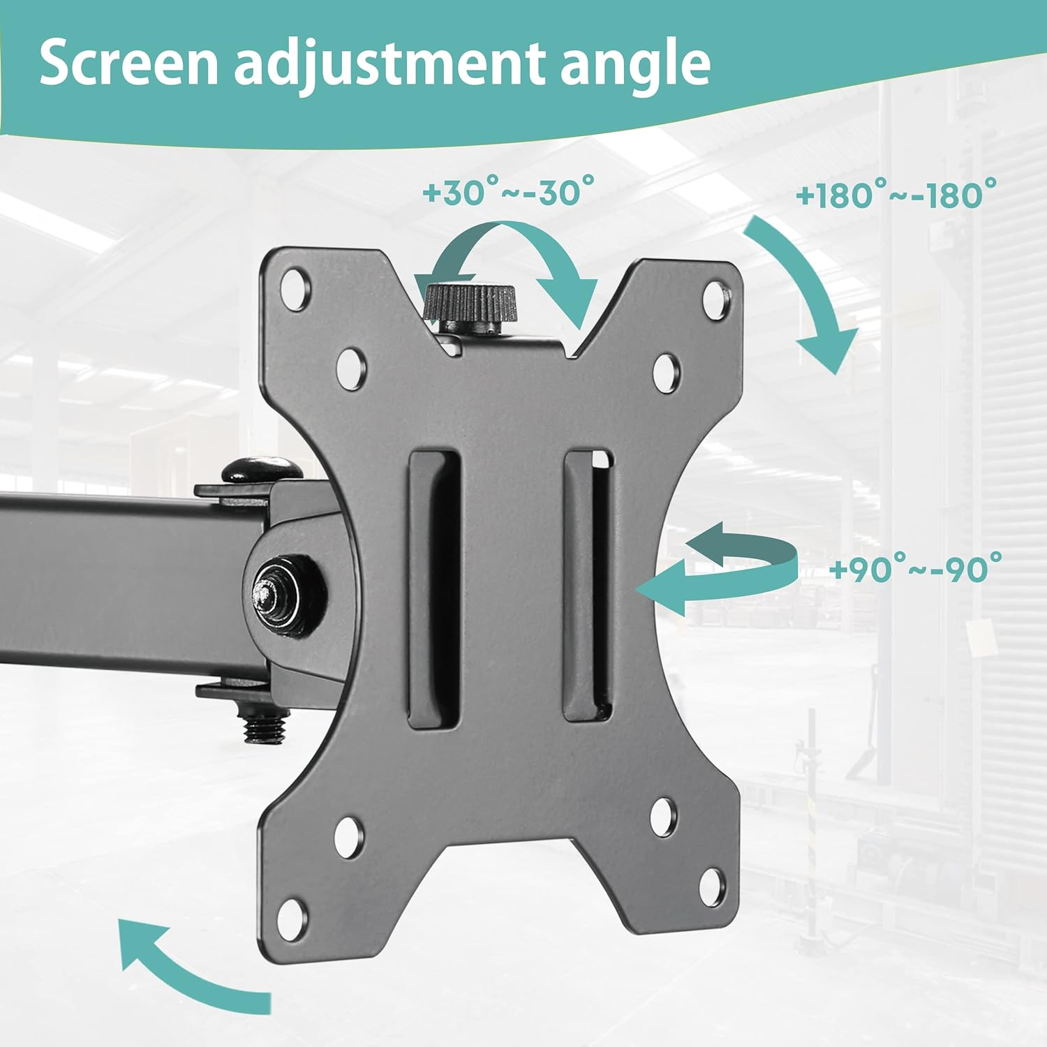 WORLDLIFT Pole Mount Monitor Arm Easy Clamp-On VESA Mount for 17-32" Screens Support up to 17.6Lbs/8Kg Compatible with 75X75 and 100X100 VESA Perfect Solution When Wall or Desk Mounting Isn'T Possible image number 6