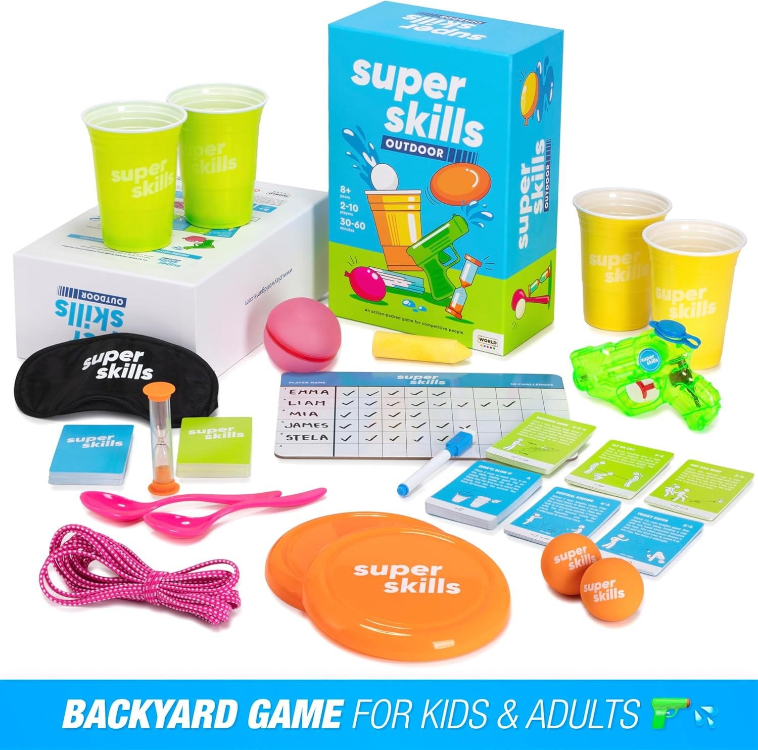 Super Skills Outdoor Garden Games for Kids 8 and up - Family Water Fun for Camping, Parties & Summer Play