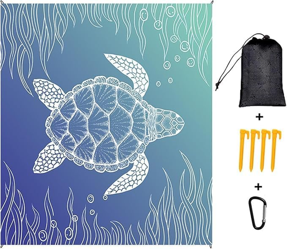 Miners2000 Beach Blanket Waterproof Sandproof, Sand Free Beach Blanket for Adults,Beach Mat Waterproof Sandproof,Oversized Lightweight Blanket for Beach Party, Travel, Camping (Turtle) image number 3