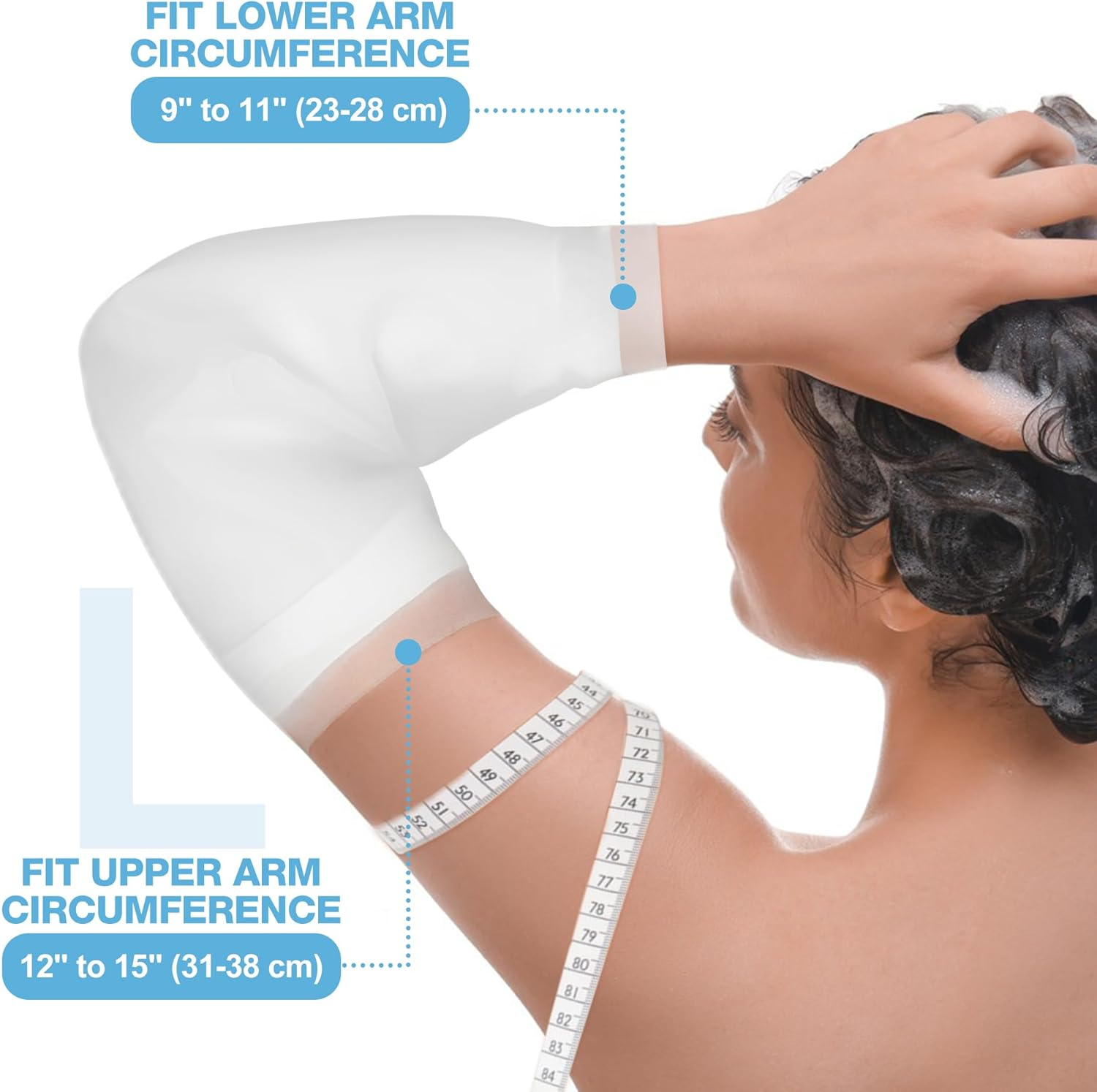 Waterproof PICC Line Shower Cover Adult Medium Size, Watertight Arm Shower Protector for Chemotherapy, Home Antibiotic Infusion and Surgery (Medium)