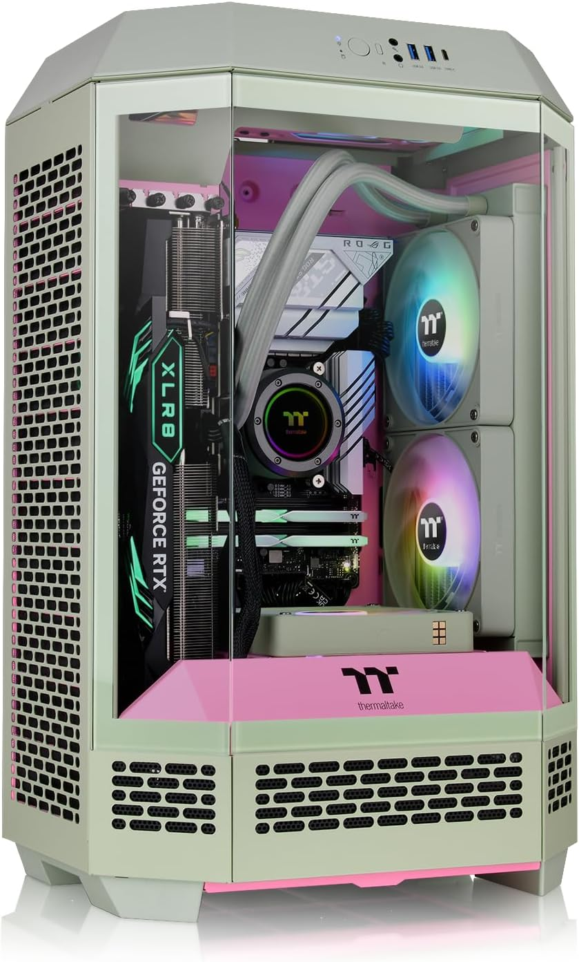 Thermaltake the Tower 300 Tempered Glass Micro Tower Case Matcha Plum Edition, CA-1Y4-00SJWN-00 image number 4