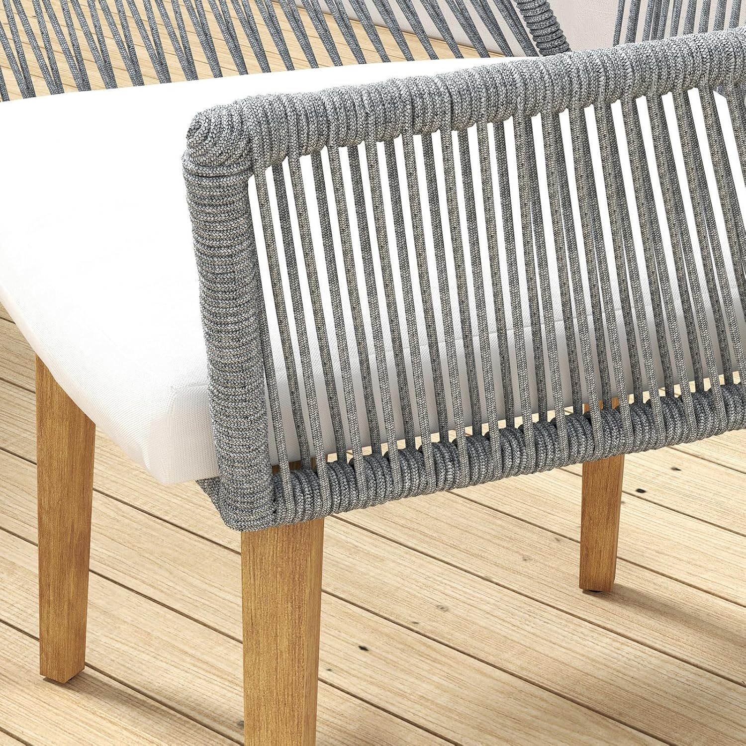 Stylish Weather Resistant Outdoor Bistro Set, Dark Grey (3 Piece) image number 5