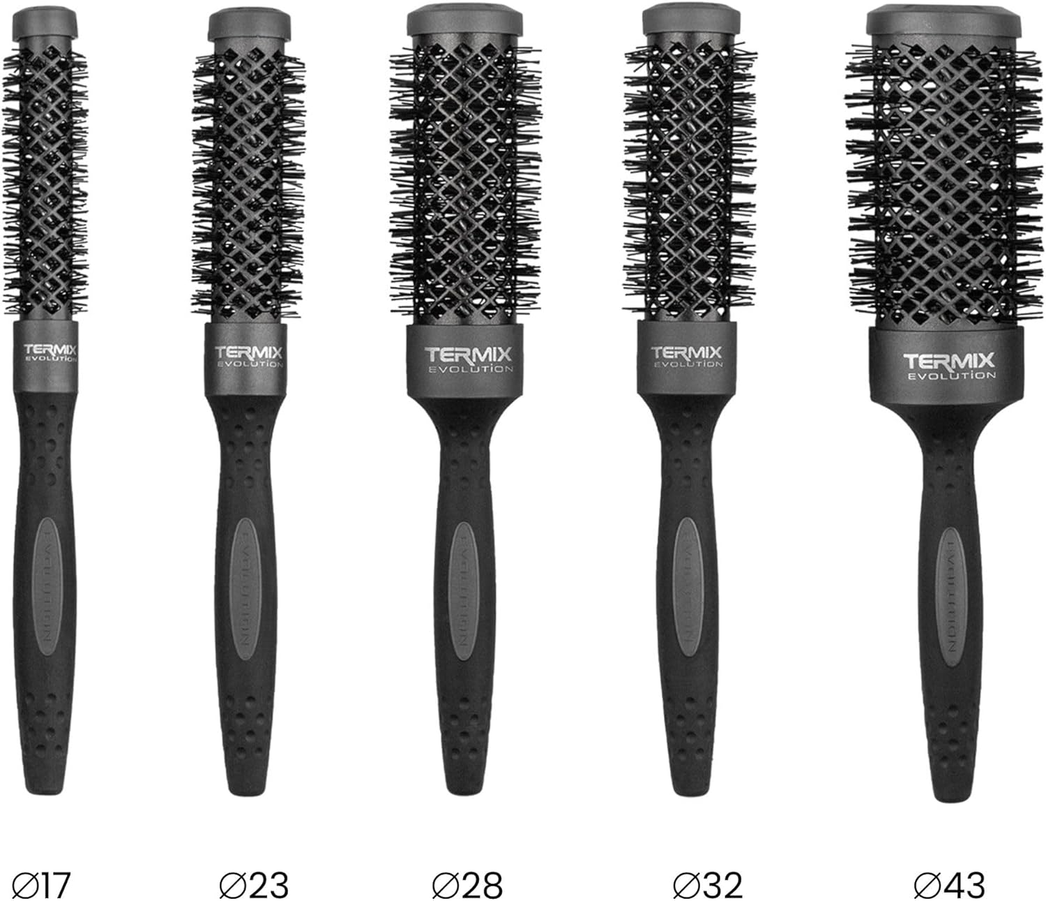 Pack Termix Evolution plus - Hairbrushes for Thick Hair with Ionized Bristles for Thick and Difficult to Manage Hair- It Includes 5 Diametres &Oslash; 17, 23, 28, 32 Y 43 Mm image number 1