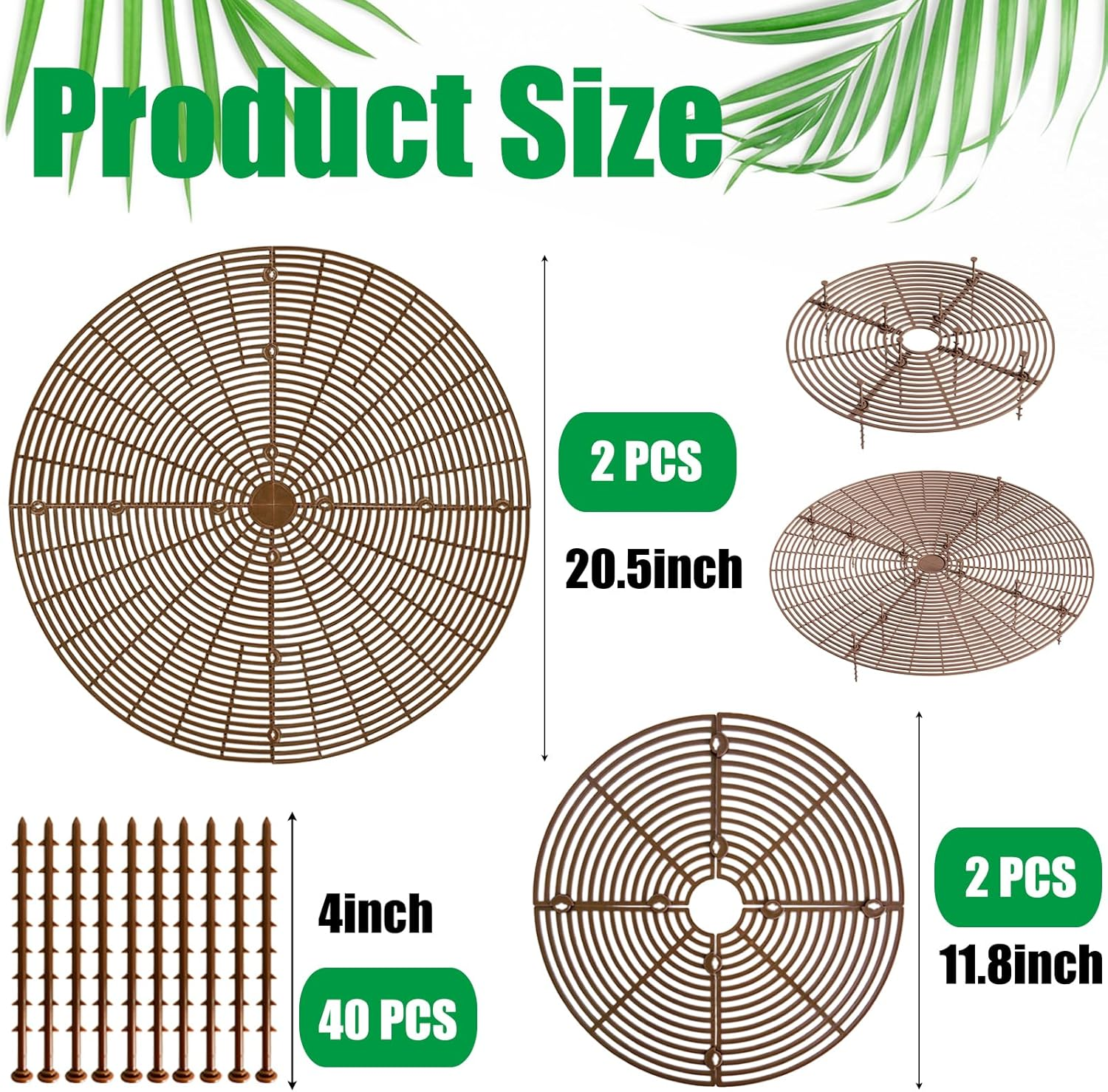 4 Pcs Plant Pot Grid,20.5 Inch 11.8 Inch Soil Protector Covers Cuttable Flower Pot Grid,Cat Digging Stopper Baby Safety Plant Pot Cover with Stakes for Indoor Outdoor
