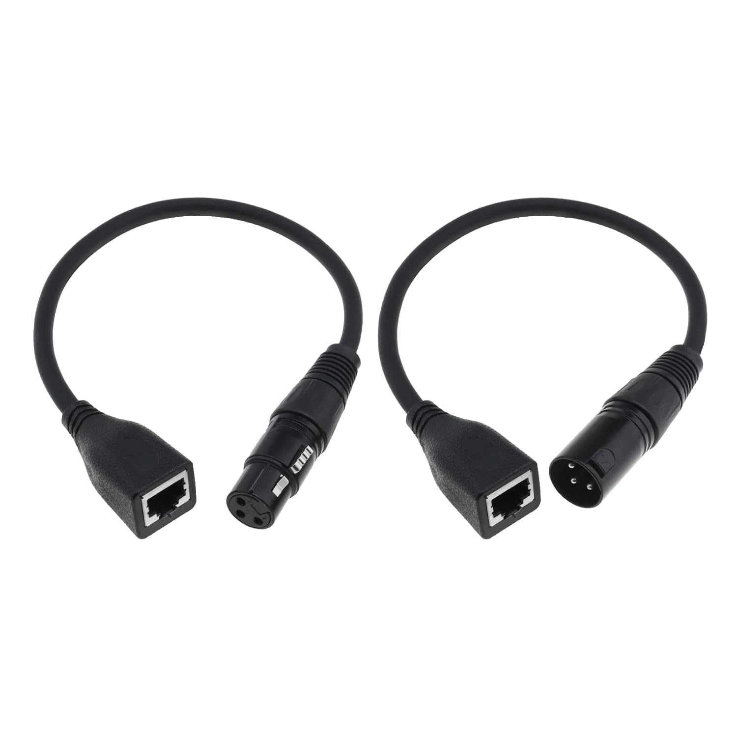 VGOL 2Pcs XLR 3 Pin Female&Male to RJ45 Female Adapter Converter Extension Cable Connector Cord XLR Adapter Cable LED Controller Converter Cable 30CM image number 4