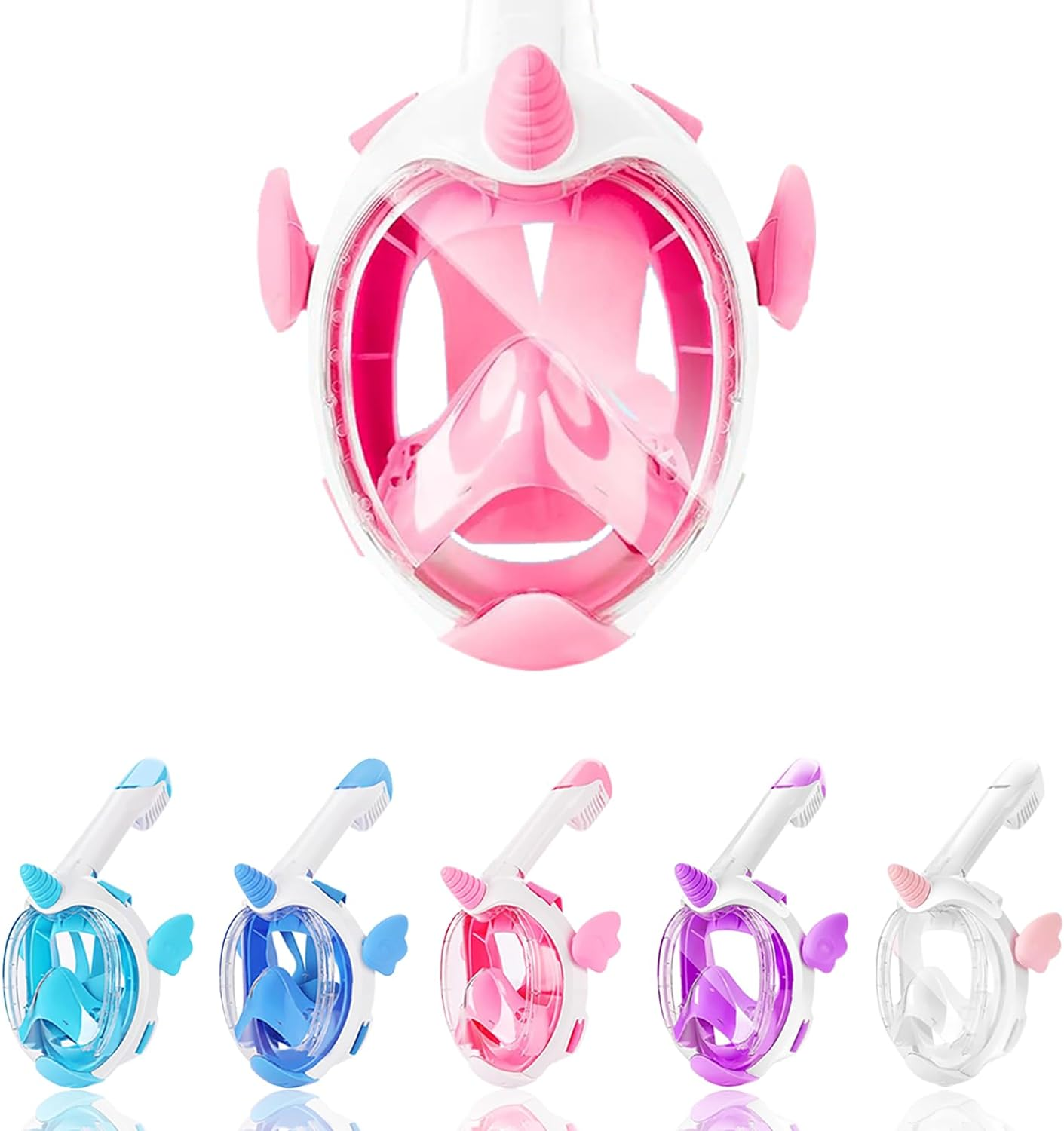 Aouloves Kids Snorkel Mask Full Face,Snorkeling Gear for Kids 4-16 with Camera Mount, 180 Degree Panoramic View Snorkeling Set Anti-Fog Anti-Leak