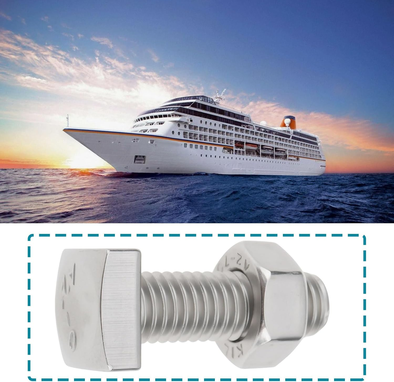 4Pcs M8X28Mm Battery Terminal Bolt Screw with Nuts for Cars Boats image number 2