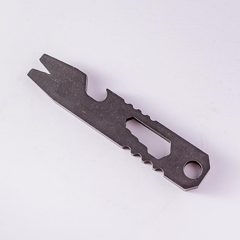 Micro Wrench Multi-Tool, Stainless Steel Construction, for Keychain, Auto, Camping, Hardwarepry Bar Titanium Bottle Opener Keychain Screwdriver image number 2