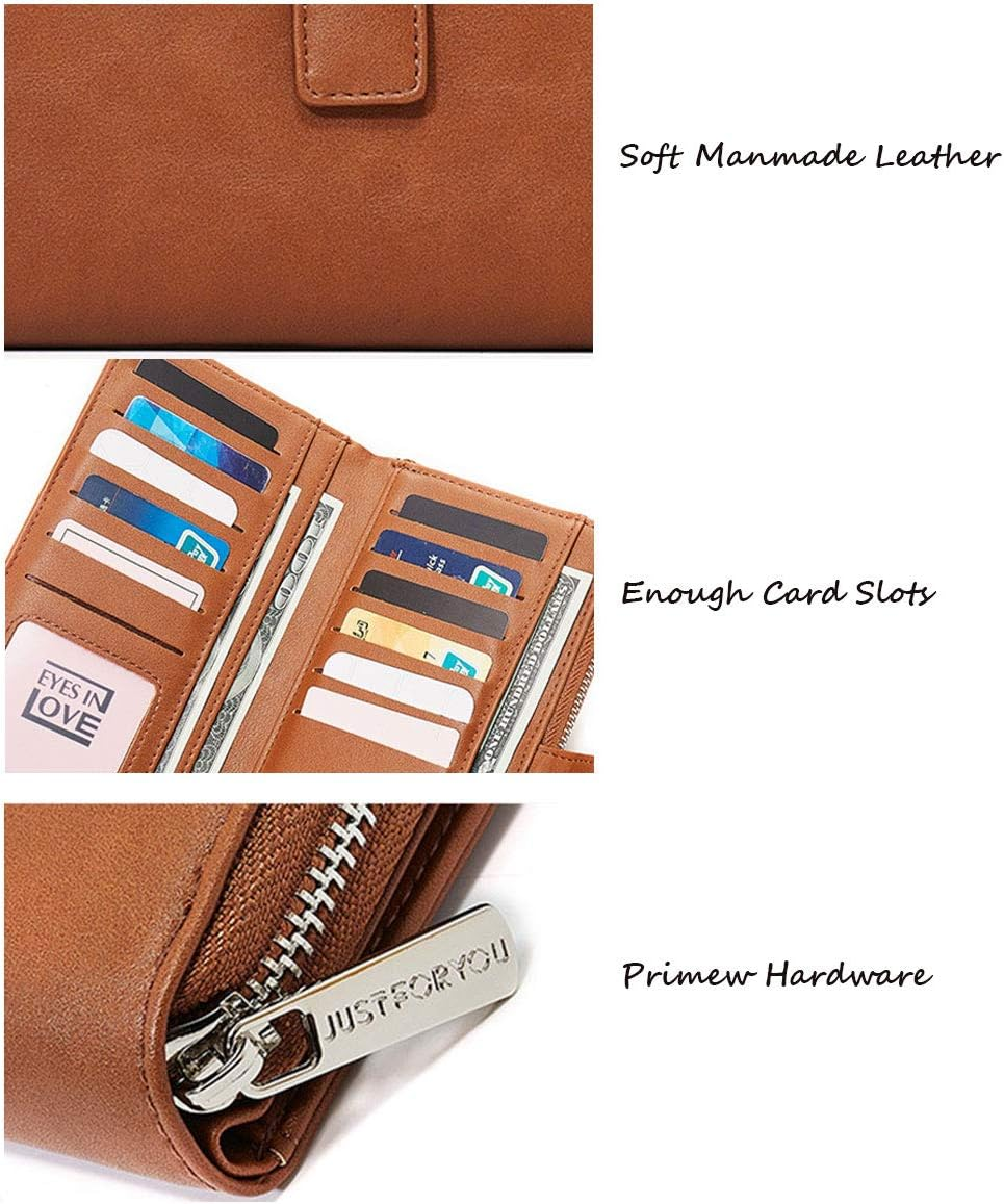 Travel Wallet Passport Holder Phone Pocket Leather Handbag Large Capacity Card Case Flip Layer Zipper Pocket image number 5