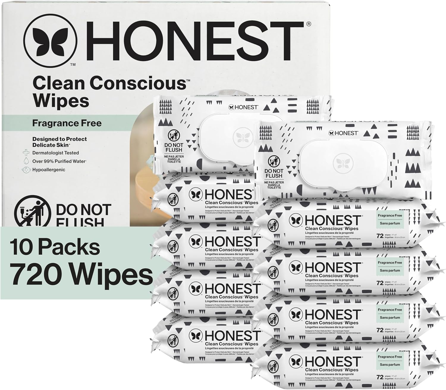 Honest the Company Baby Wipes, Plant-Based, Extra Thick & Durable Wet Wipes, Unscented, 720 Count image number 3