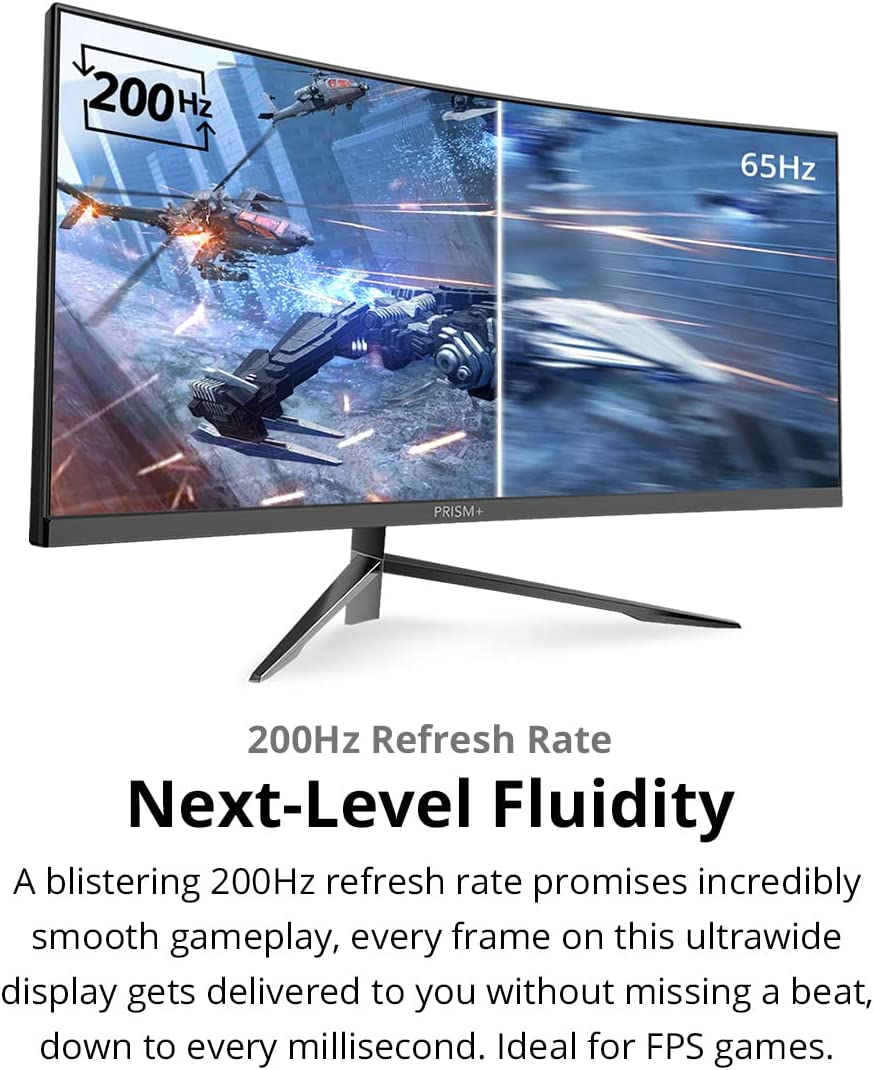 Prism+ X300 30" Curved Gaming Monitor, 21:9 UWFHD (2560X1080), 200Hz, 1Ms MPRT, 1800R Curved, AMD Freesync Premium, Eye Care Technology, Zerobezel, 3 Yrs Warranty image number 2