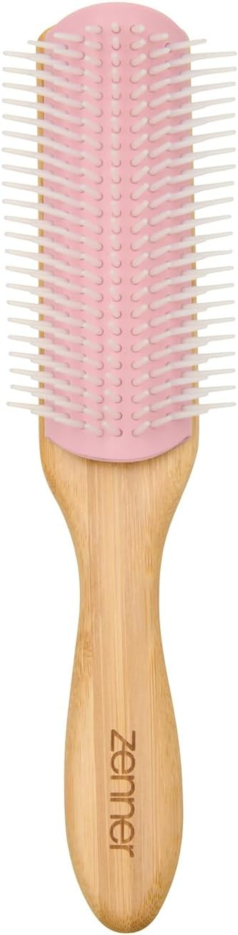 Zenner Bamboo Styling Brush - Adaptable Detangling Brush with Removable Nylon Rows - for Curly, Thick or Voluminous Hair - Lightweight Natural Bamboo Handle image number 3