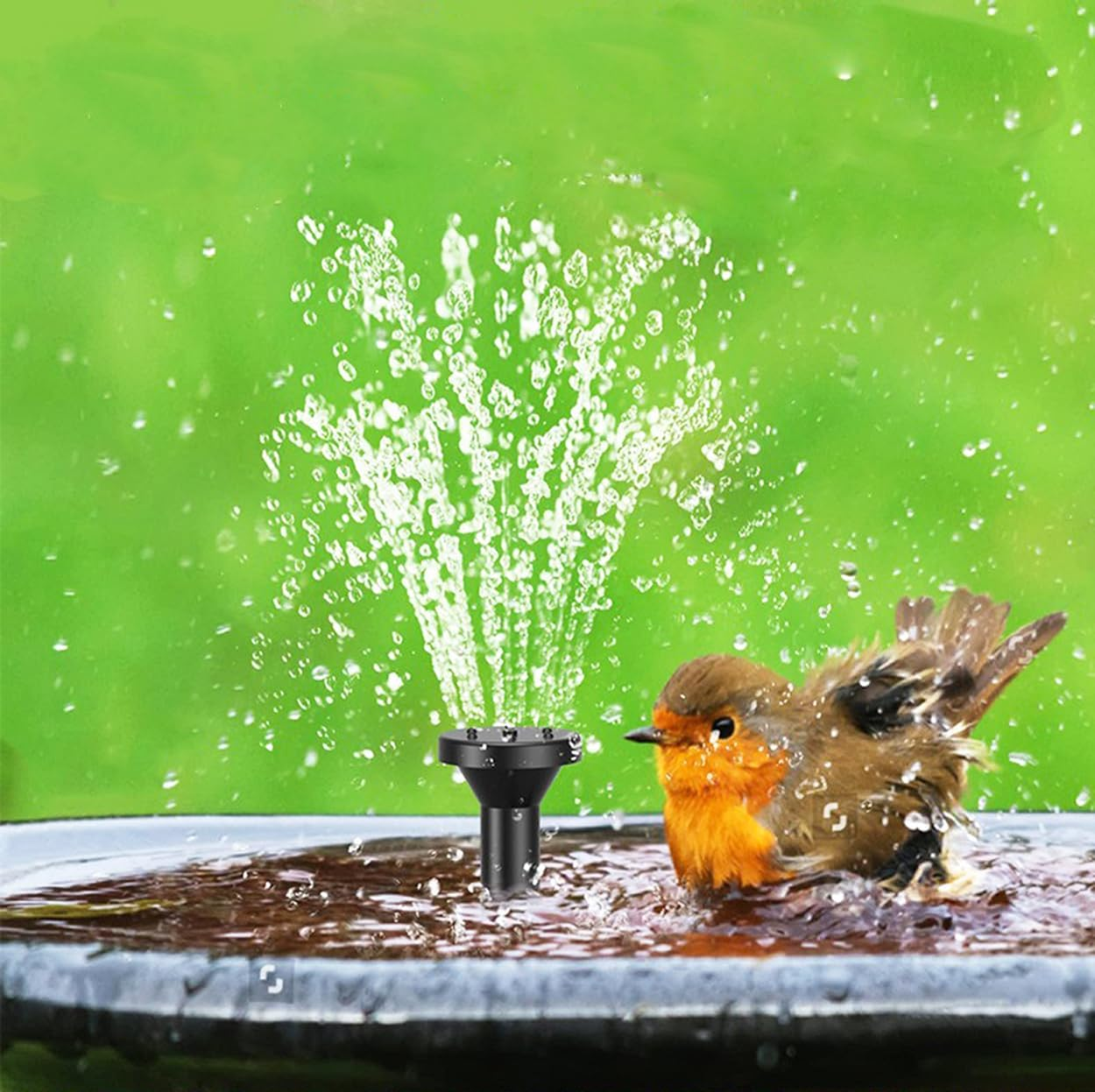 Meichoon Solar DC Fountain Pump 1.5W DIY Outdoor Birdbath Fountain Kit 5 Nozzles for Birdbaths Outdoor Ponds Courtyard Gardens and Fish Tanks MY03 image number 4