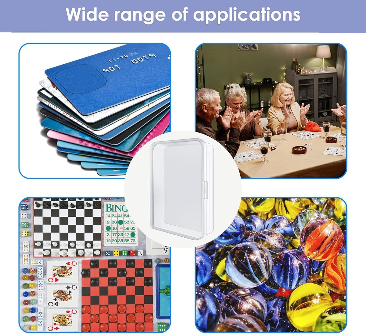 6 Pcs Playing Card Case Clear Plastic Deck Box,Playing Card Holder Plastic Card Case,Plastic Playing Card Storage Box Playing Card Box,Empty Playing Card Storage Box Card Game Storage Box (B) image number 2