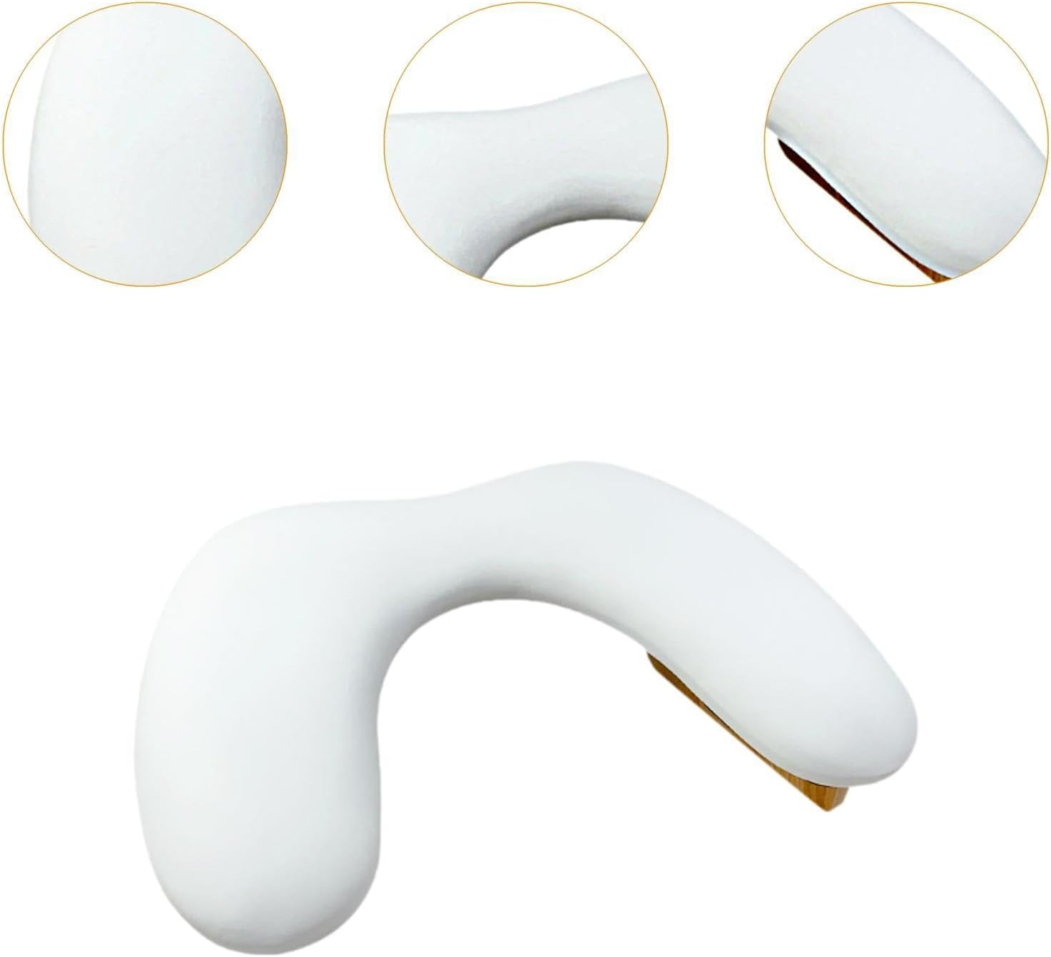 Eigell Nail Arm Rest Cushion Manicure Hand Rest Portable U Shape Practical Holder Stand Pad for Personal Travel Home DIY Holiday, White - White image number 1