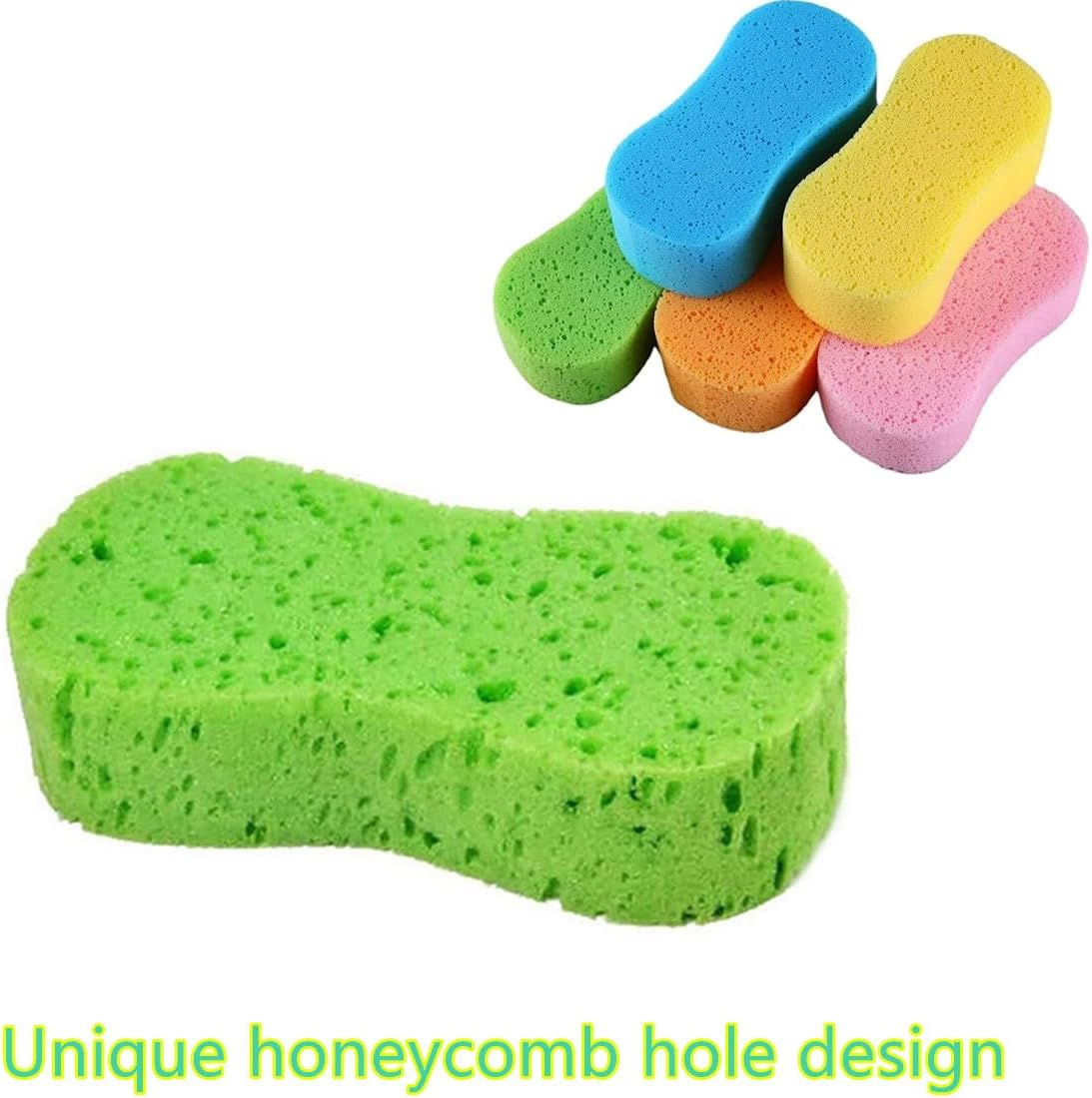 3 Pack Car Wash Sponge,Car Beauty Wash Cotton, Big High Foam, Scratch-Free Finish, Compression Sponge Does Not Deform,For Kitchen, Bathroom, Household Cleaning(Random 3-Color Mix) image number 3