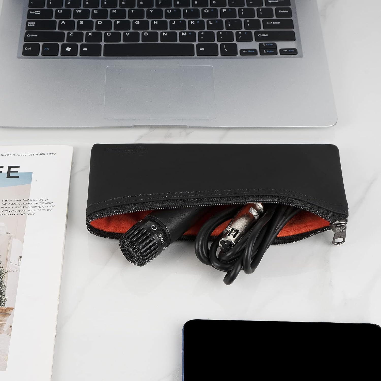 Geekria for Creators Microphone Zippered Pouch 3 Pack Compatible with Audio-Technica AT2005USB, Atr2100X-Usb, AT2010, Shure SM57, SM58, SM48, BETA 57A, AKG D5 Travel Protective Bag (Size S)