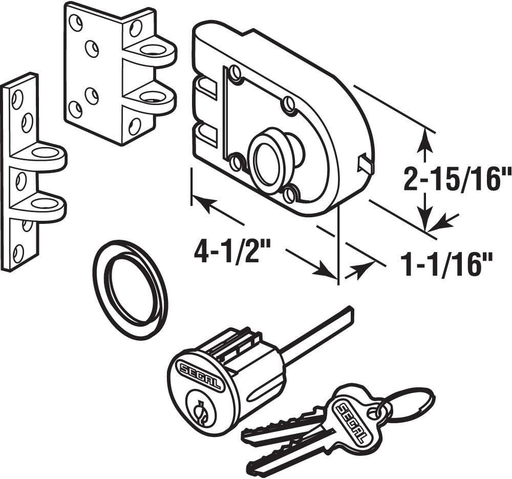 Prime-Line Products SE 15361 SEGAL Deadbolt, Solid Bronze Alloy, Brushed Brass, Angle & Flat Strike, Single Cylinder
