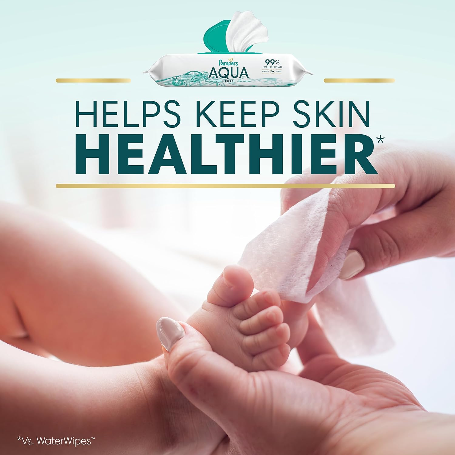 Pampers Aqua Pure Sensitive Baby Wipes 12X Pop-Top 672 Count image number 1