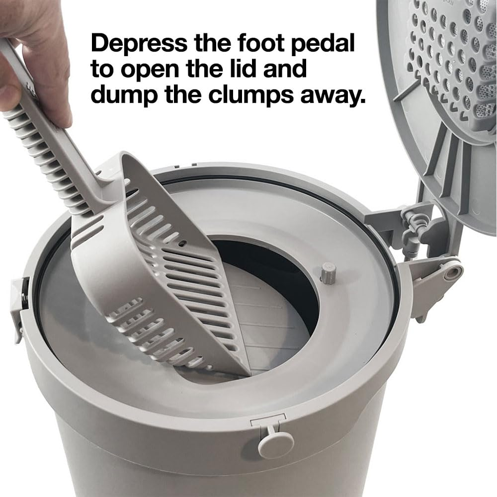 Modkat Litter Keeper - Cat Litter Disposal (Includes Litter Scoop, 2X Bamboo Charcoal Filters, and 10X Recycled Waste Bags (Gray)