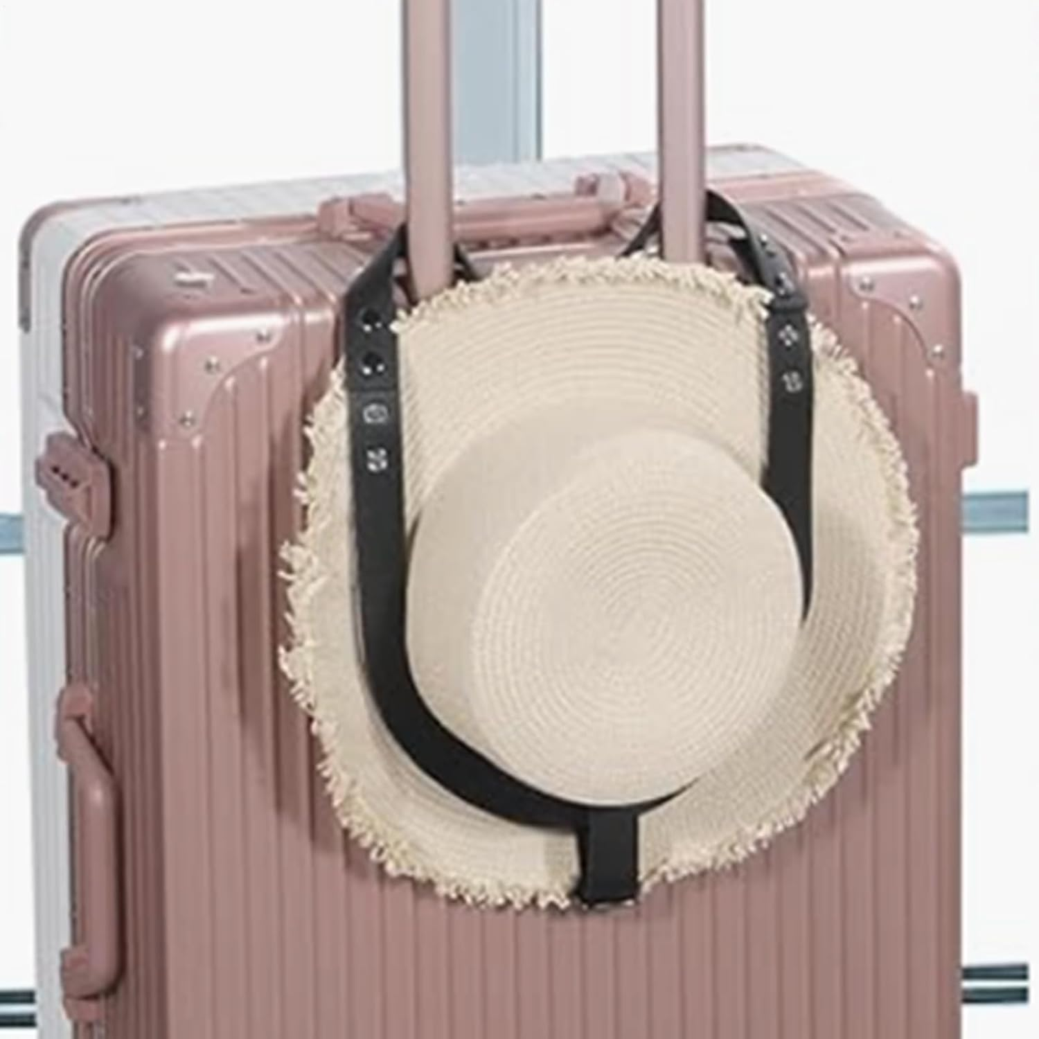 Hat Harness Clip - Portable PU Leather Travel Hat Organizer, Lightweight Design, Easy Installation | Carrier Strap Sun, Backpack and Luggage Storage, Hiking, Camping, Travel Buddy image number 2