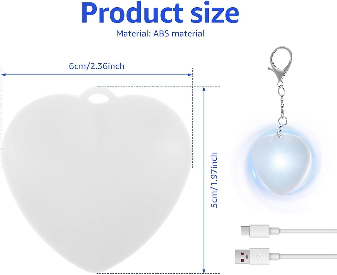Bag Glow Heart Keychain, LED Automatic Sensor Handbag Lights Pendant, Touch Activated Bag Light Keyring, Purse Accessories for Women Tote Wallet image number 2