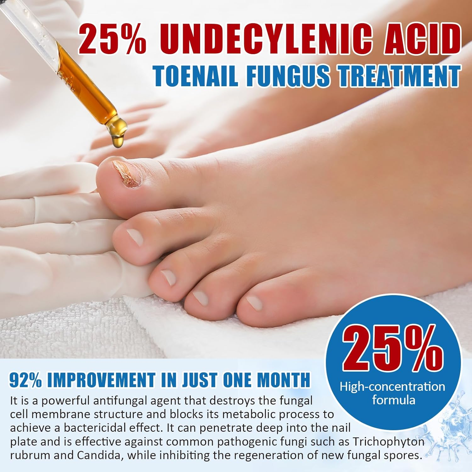 Toenail Fungus Treatment Liquid 30Ml | Extra Strength with Undecylenic Acid 25% and Tea Tree Oil | Nail and Toe Support | Fast-Absorbing Formula | 2 Pack image number 6