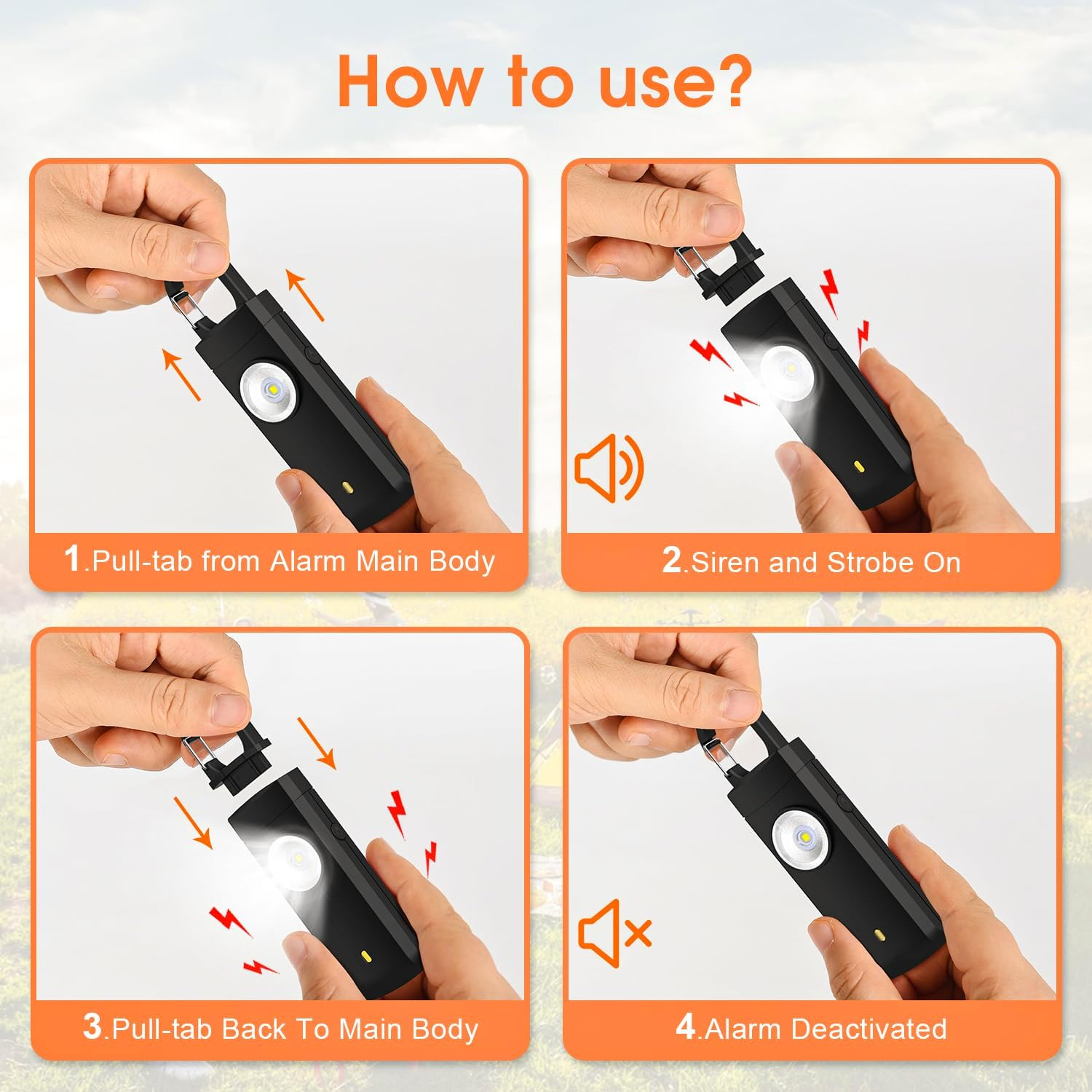 Sonicefit 130Db Rechargeable Personal Alarm for Women & Men, Safety Keychain with Strobe Light & Loud Siren, Security Alarm for Students, Kids, Girls, Elderly - Ideal Christmas/Birthday Gift (Pink) - Pink image number 2