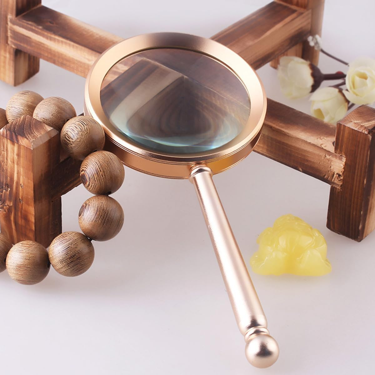 Meichoon Large Magnifying Glass 10X for Seniors & Kids,Handheld Reading Magnifier for Book Newspaper Reading,Close Work,Insect and Hobby Observation,Classroom Science(90Mm) image number 5