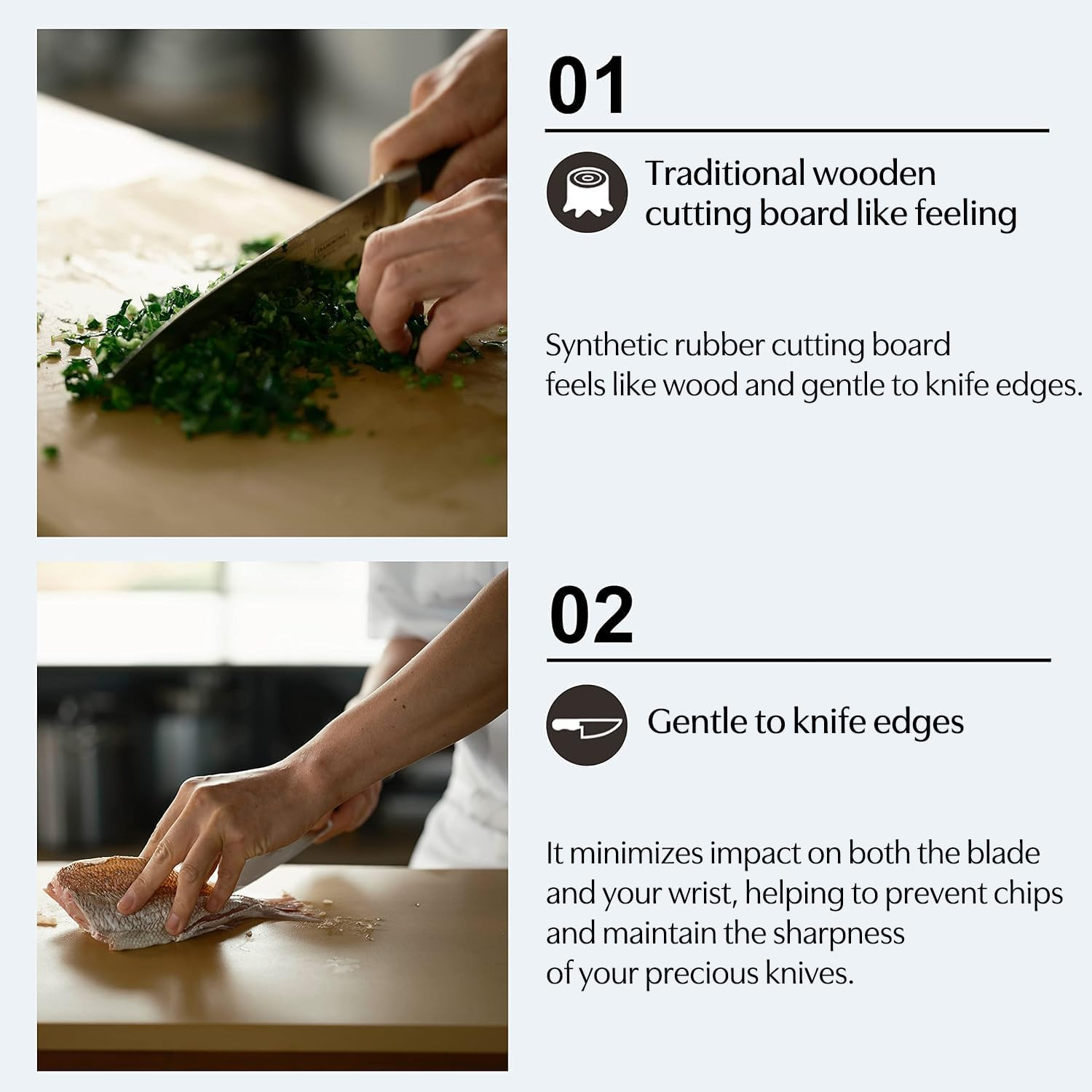 Asahi Cookin Cut Rubber Cutting Board, NE05704, Antibacterial, Home Use, Made in Japan, LL 16.5 X 9.8 X 0.5 Inches (42Cm X 25Cm X 1.3Cm) image number 4