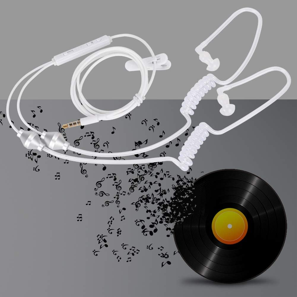 AYNEFY Air Acoustic Tube Earphone Ear Headset 3.5Mm Mobile Phone Dual Spiral anti Radiation Earphone Air Acoustic Tube Headphones