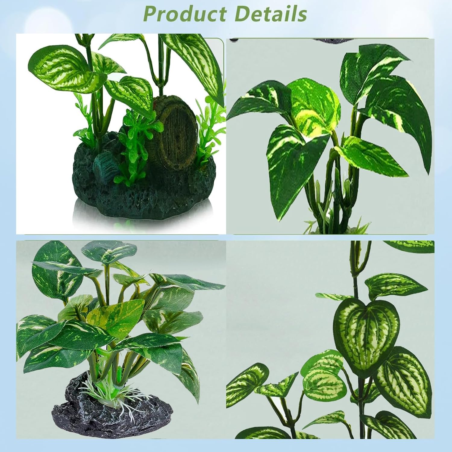 Aquarium Plants,Artificial Fish Tank Decorations,6Pcs Plastic Fish Aquarium Plants,Fish Tank Decor Accessories for Household and Office Aquarium Simulation image number 4