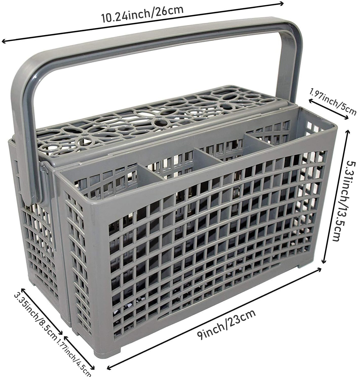 Haundry 2 in 1 Universal Dishwasher Cutlery Basket (9.45 X 5 X 5.3 Inches) Compatible with Kenmore, Whirlpool, Bosch, Maytag, Kitchenaid and More image number 3