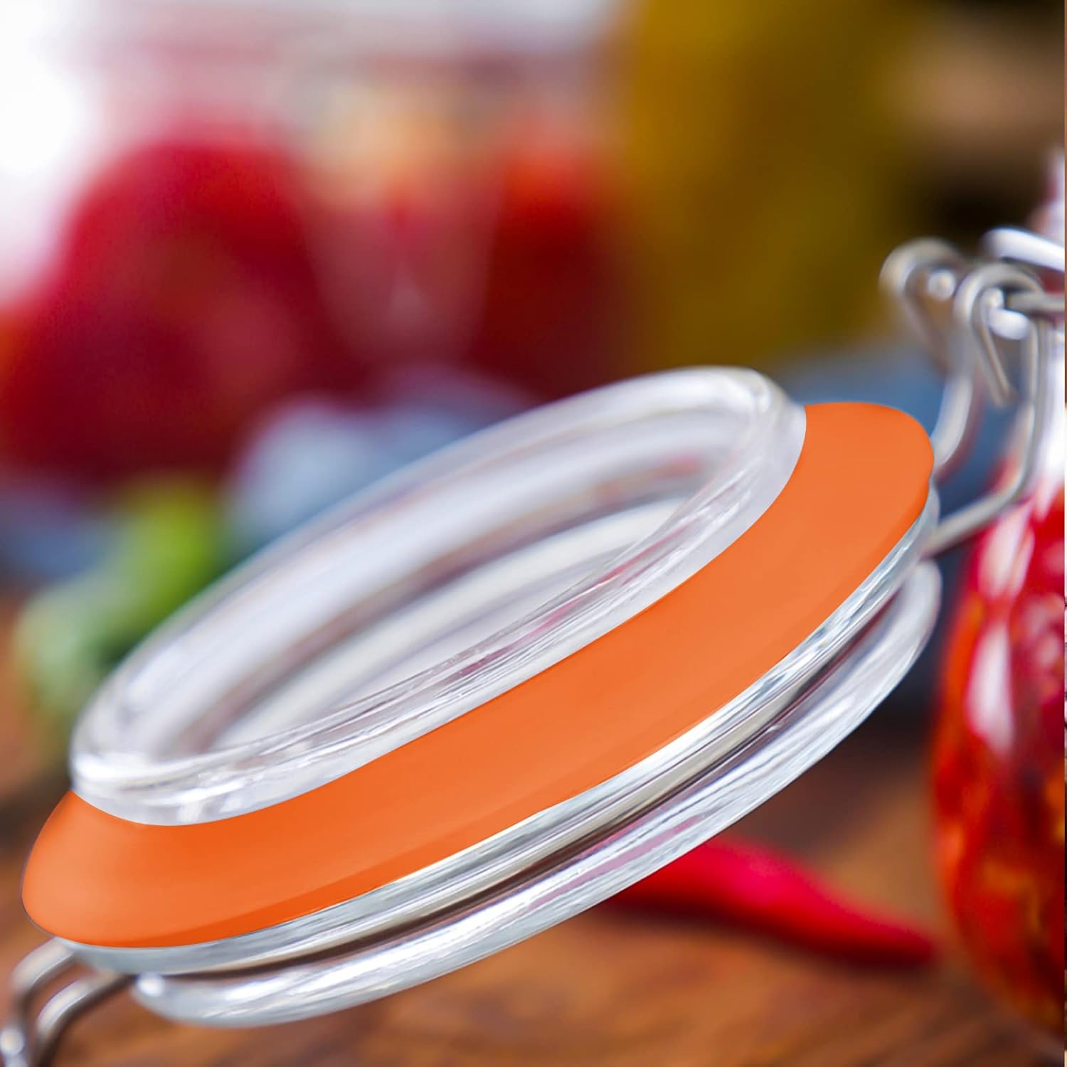 KINBOM 6Pcs Silicone Replacement Gasket Seals, Mason Jar Rubber Seals Sealing Ring Silicone Gaskets for Storage Jars Glass Sealed Cans (3.7Inch Outer Diameter, 2.7Inch Inner Diameter) image number 5