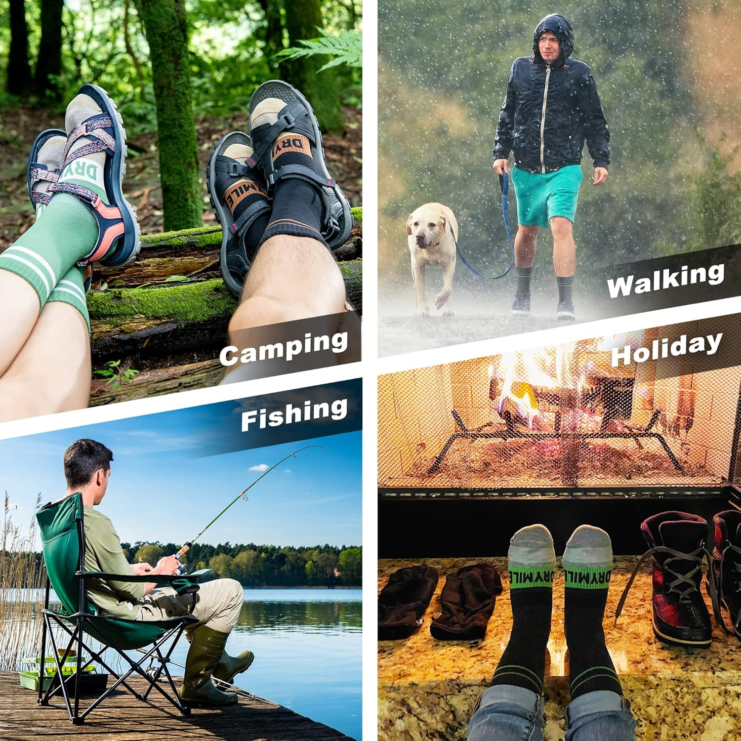 DRYMILE Mountain Waterproof Socks, Unisex Wool Waterproof Hiking Socks for Winter Wading, Snow Skiing - Mid-Calf image number 2