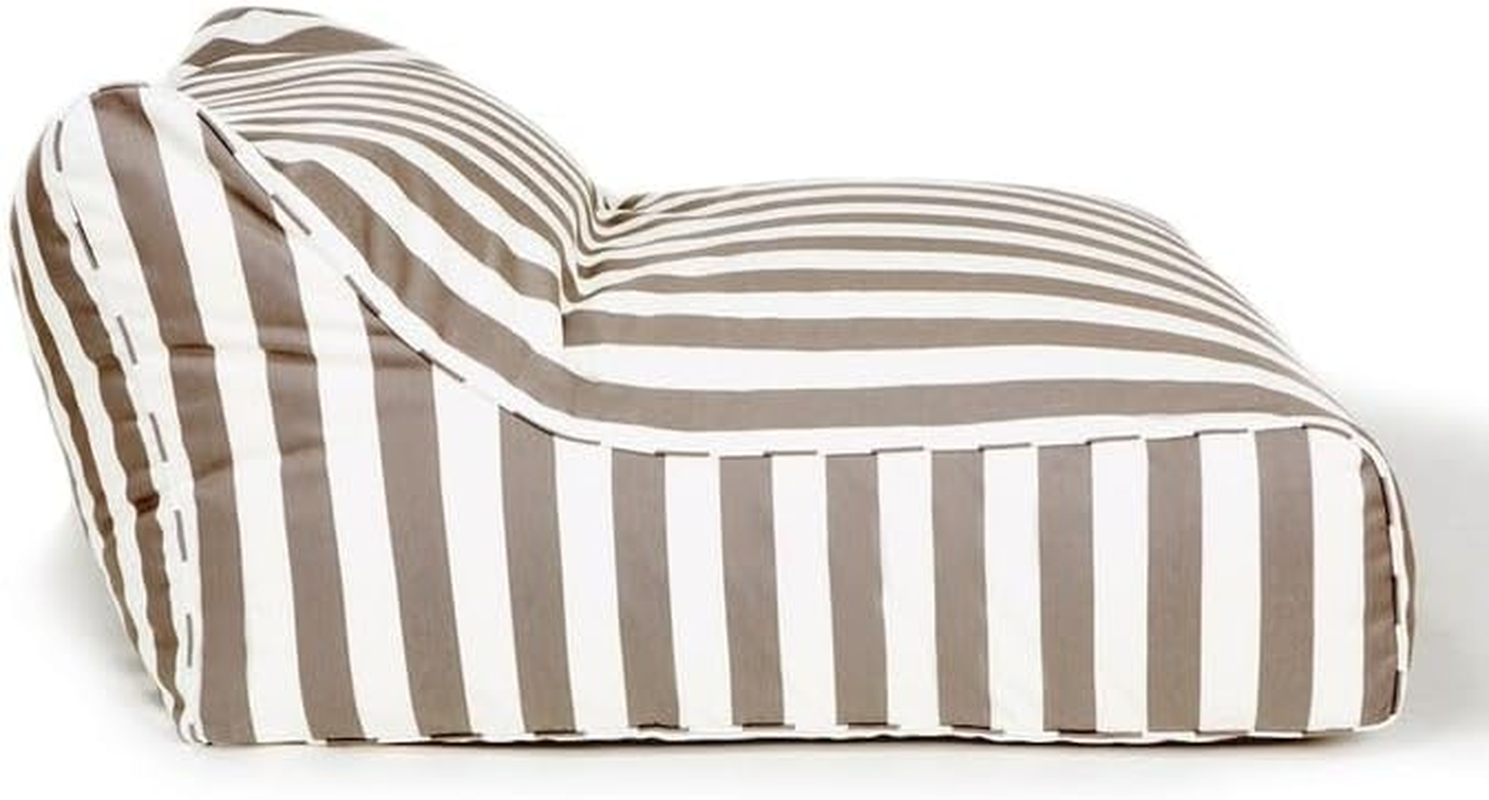 Billy Fresh Hang Out Outdoor Beanbag, 120 Cm Length X 110 Cm Width X 70 Cm Height, Taupe/White Stripe image number 3