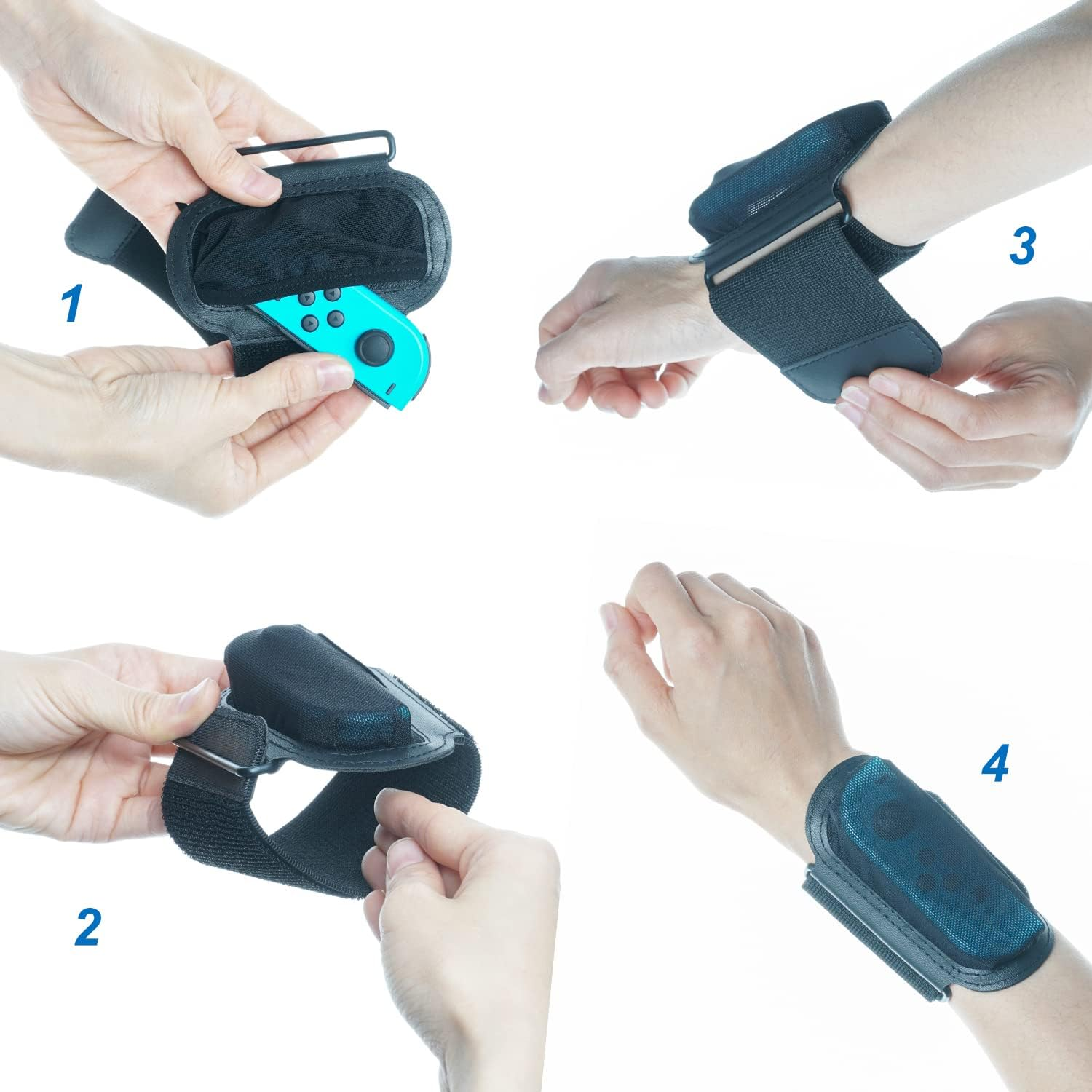 TFY Adjustable Elastic Strap for Nintendo Switch Just Dance, Sports and Ring Fit Adventure - Fits 4.5-8 Inches Wristband,12.5-22 Inches Thigh - Comfortable and Sturdy - 2 Wristbands and 2 Extensions image number 3