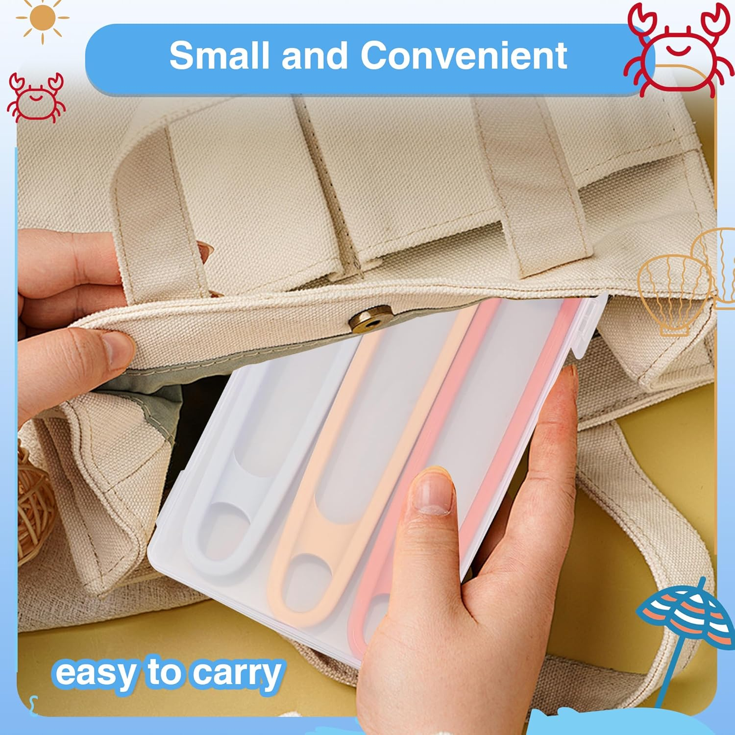 3 Pcs Silicone Mini Tongs 5.5 Inch 3 Color Small Tongs,Plastic Tweezers Toddler Tongs for Fine Motor Skills Sensory Toys and Accessories image number 4