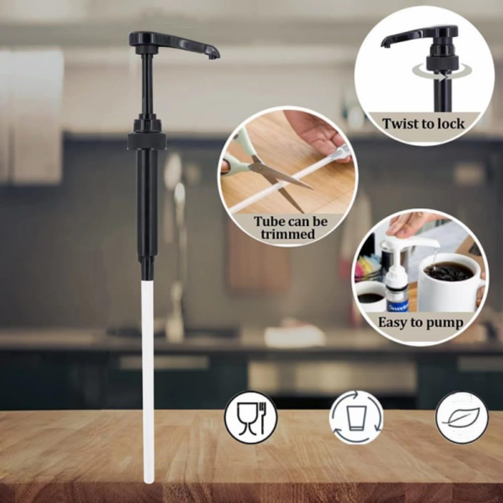 HIDOSNG Coffee Syrup Pump, 6Pcs Black Dispenser for Coffee Syrup Bottle Pump Dispenser, 750Ml Coffee Pump Dispenser Caramel Syrup Pumps Maple Syrup Dispenser image number 3